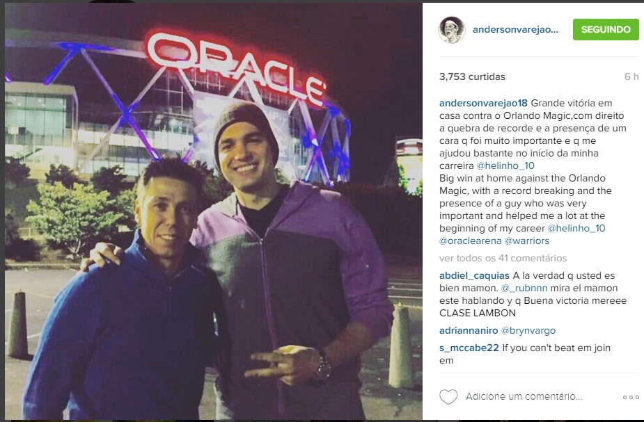 Varejão exaltou a importância de Helinho em sua carreira (Foto: Reprodução/Instagram)